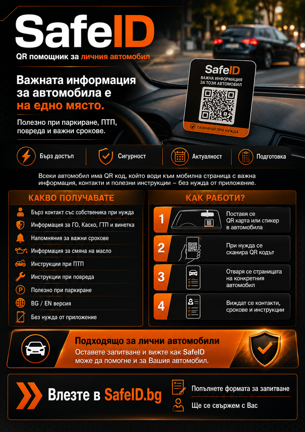 Флаер SafeID Auto за лични автомобили